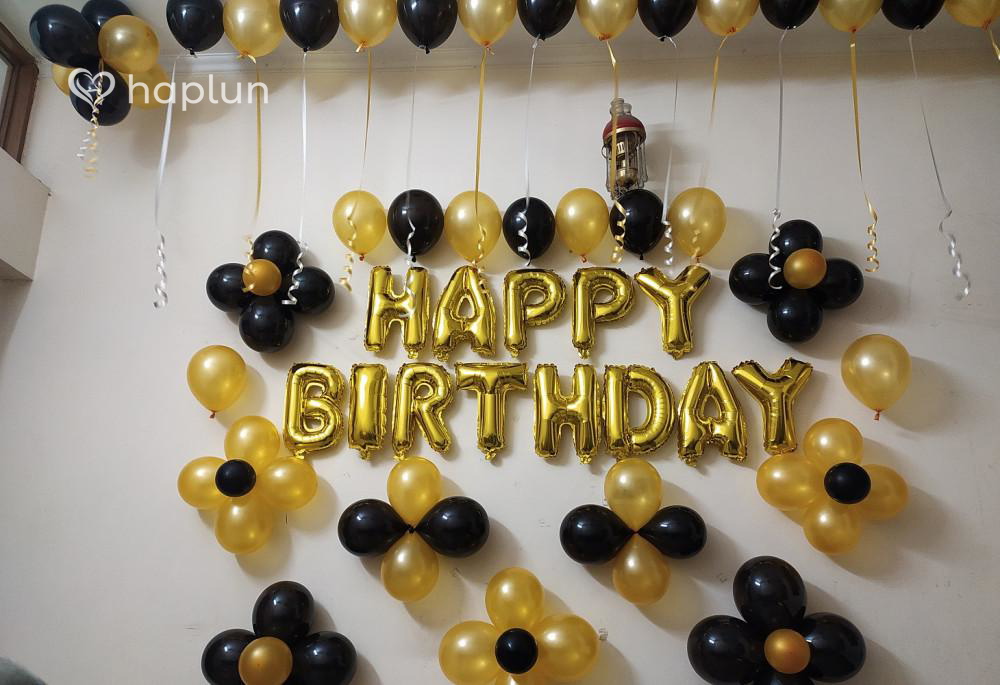 Black Golden balloon birthday Decoration