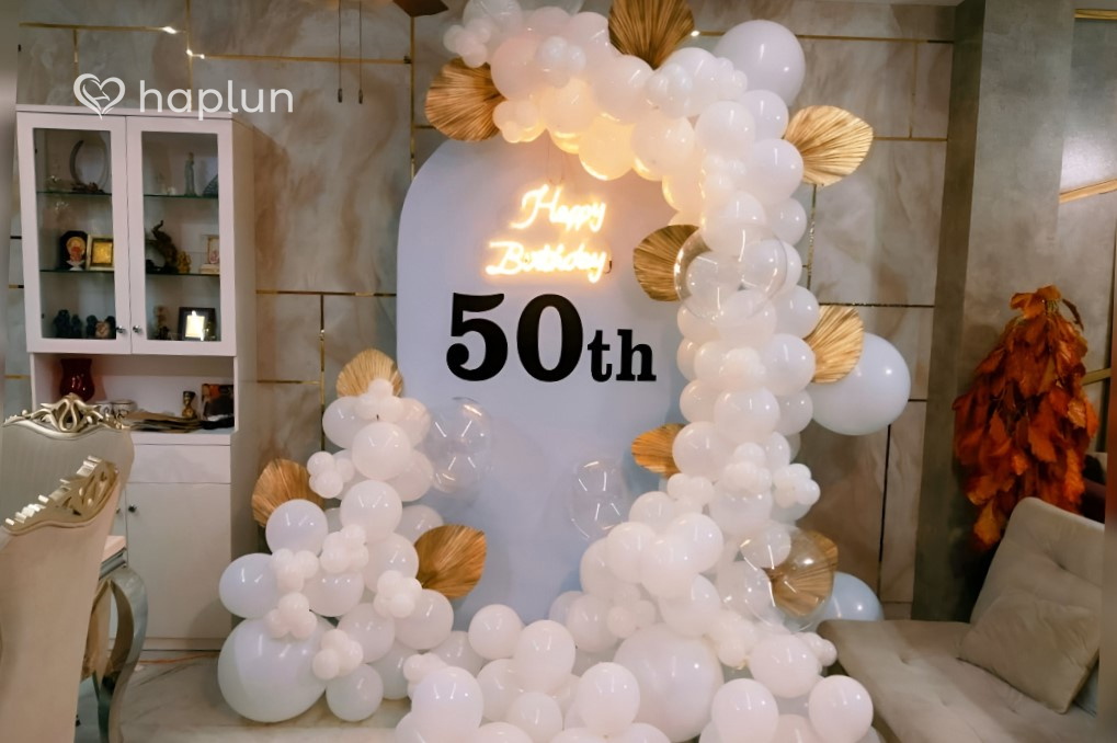 White Pastel Birthday Decor