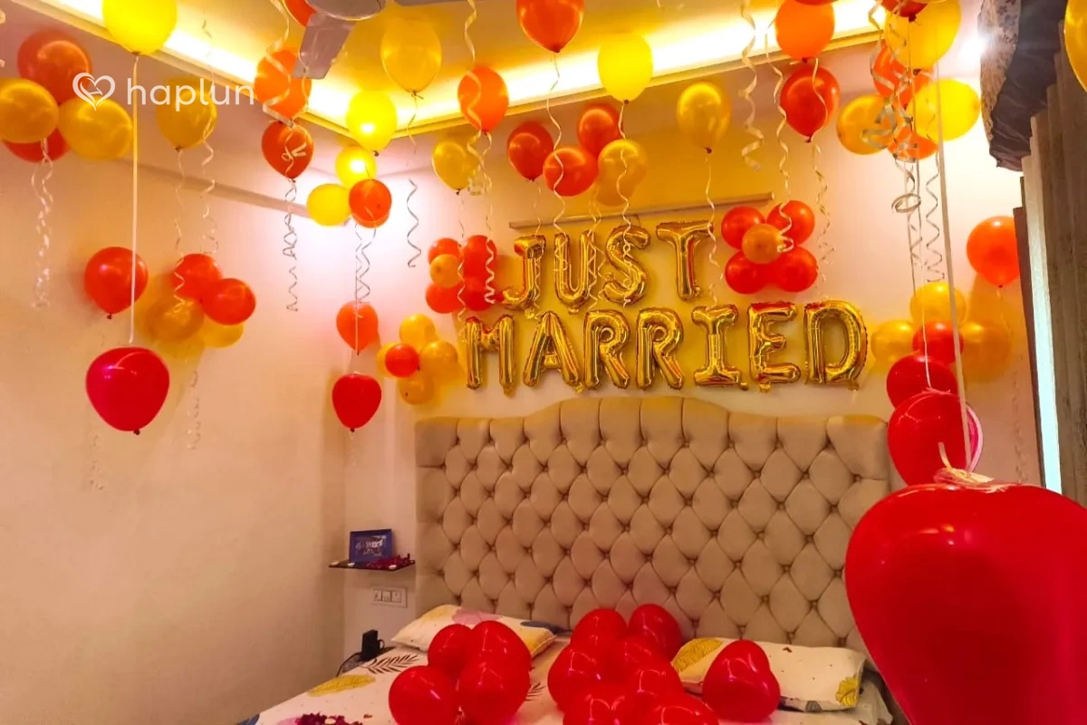 Romantic Red Newly Wedding Setup